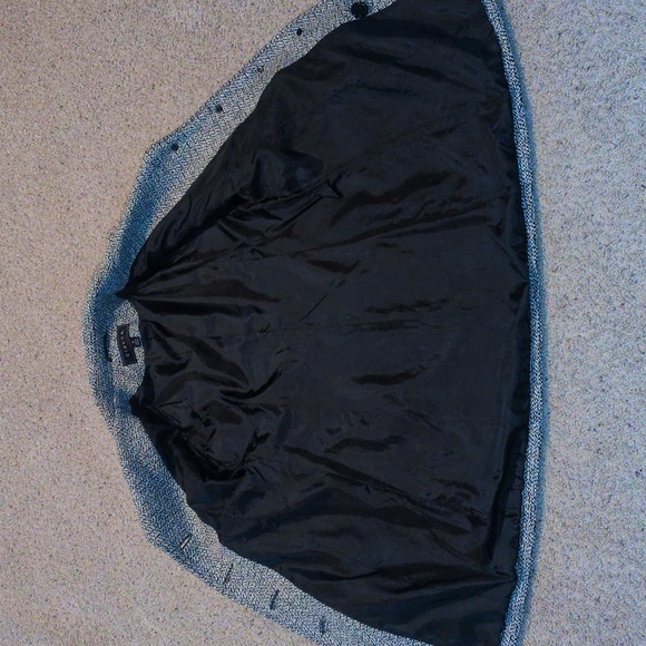 Giacca Black and White Single-Breasted Wool Winter Coat - Picture 10 of 14